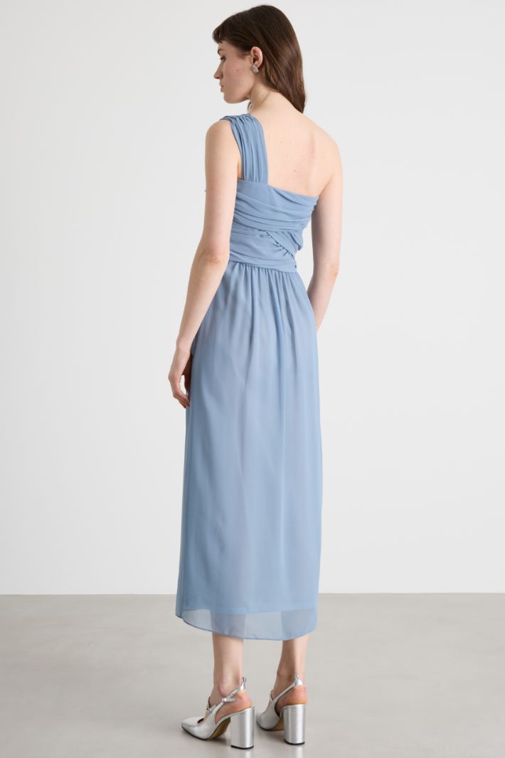 Abito monospalla in georgette Intrend - 4