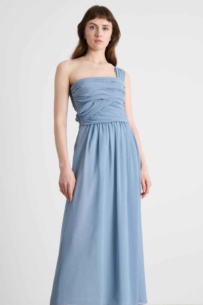 Abito monospalla in georgette Intrend - 2