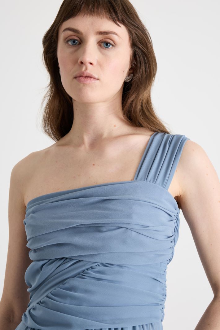 Abito monospalla in georgette Intrend - 3