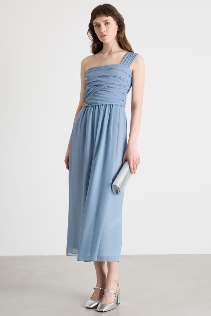 Abito monospalla in georgette Intrend