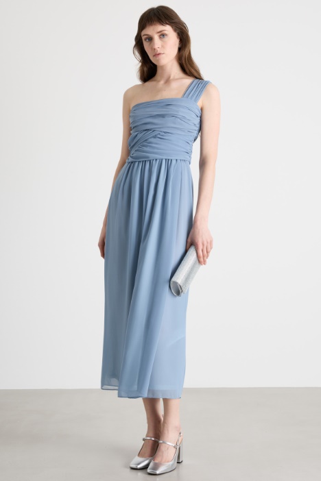 Abito monospalla in georgette Intrend