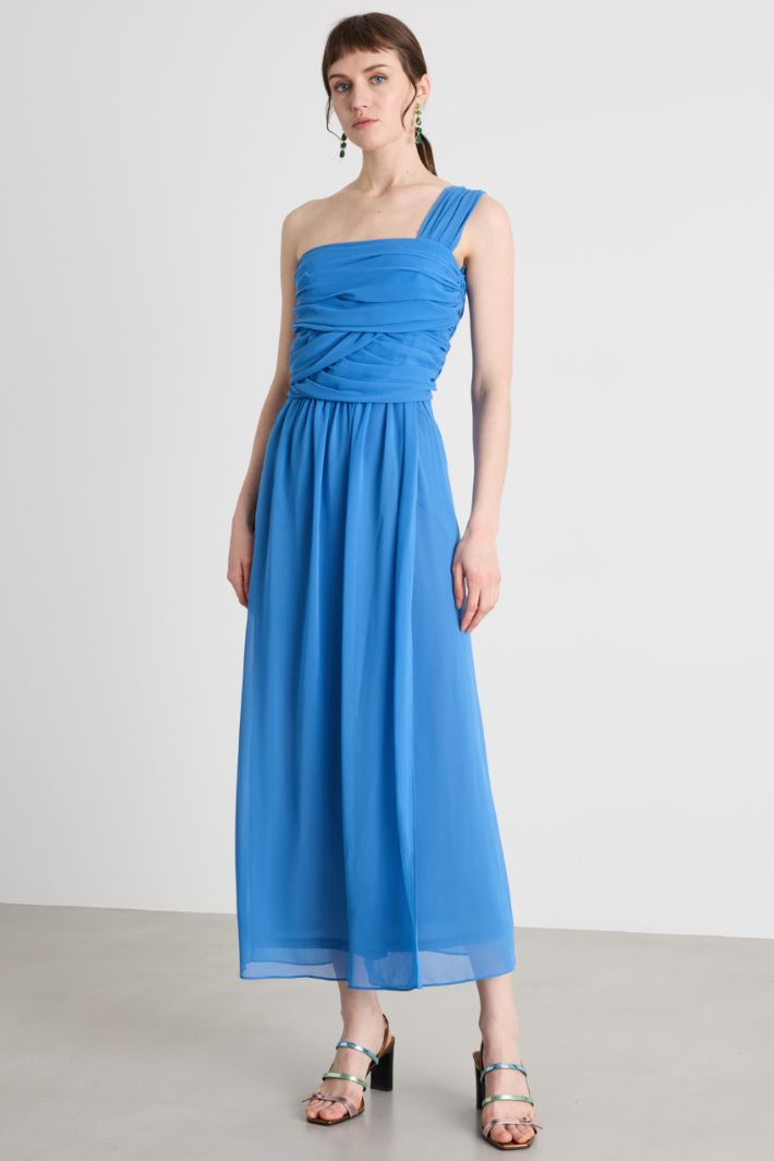 Abito monospalla in georgette Intrend - 2