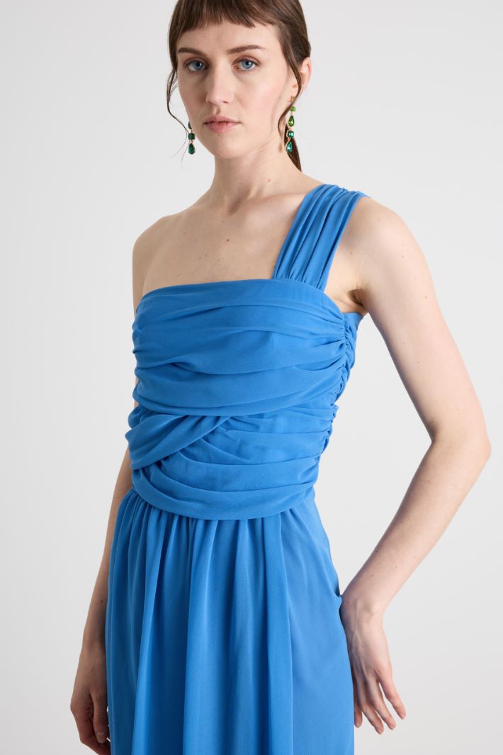Abito monospalla in georgette Intrend - 3
