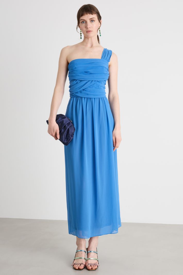 Abito monospalla in georgette Intrend