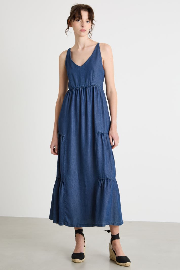 Sleeveless Chambray Dress Intrend - 2