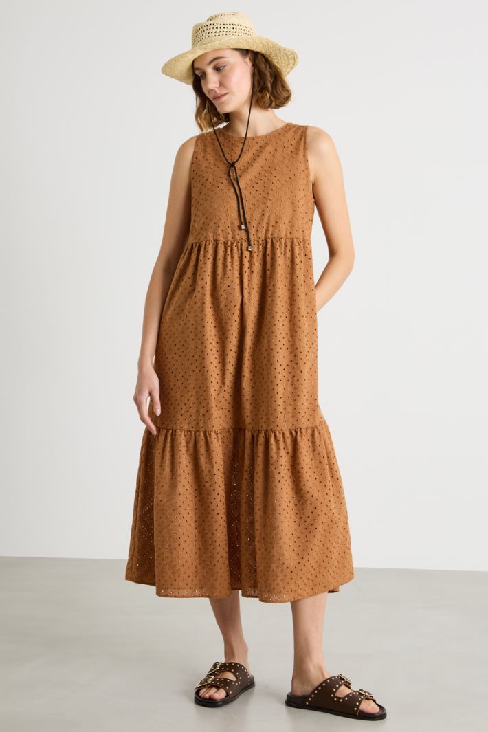Flounced broderie anglaise dress Intrend