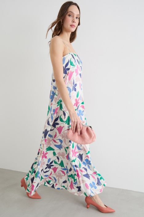 Vestido de twill estampado