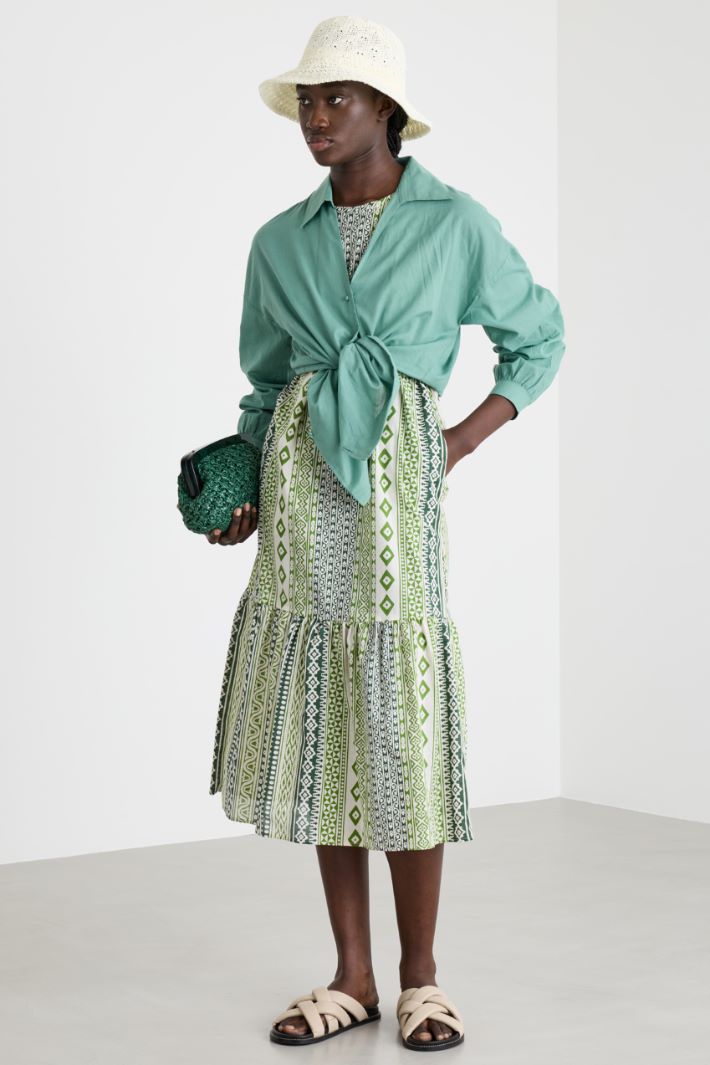 Flounce-hem A-line dress Intrend