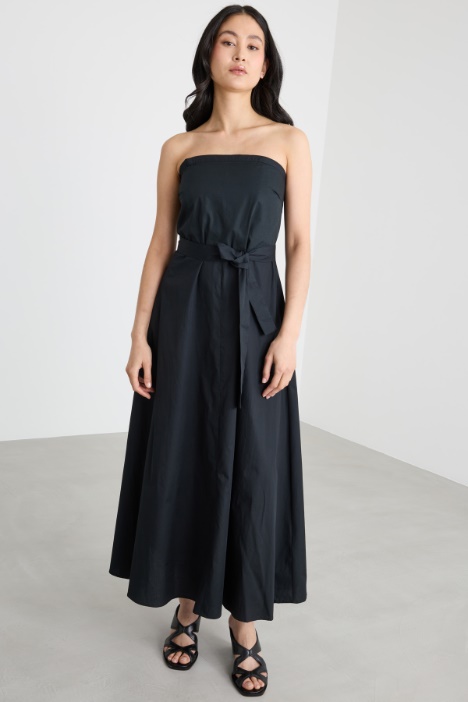 Vestido de corte princesa de popelina