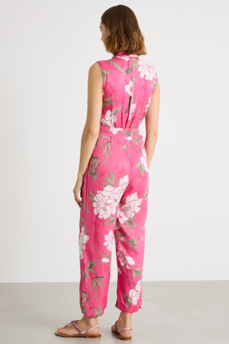 Tuta in twill di viscosa stampata