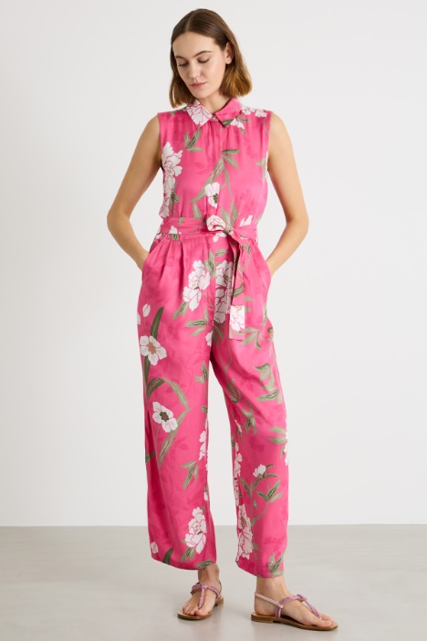 Tuta in twill di viscosa stampata