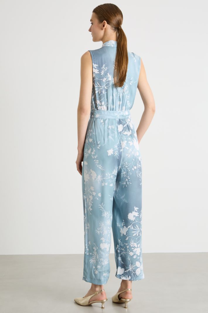 Printed viscose twill jumpsuit Intrend - 4