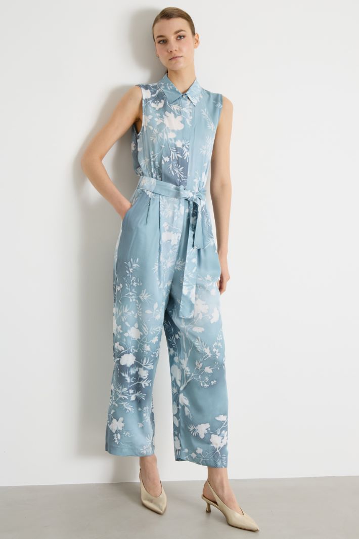 Printed viscose twill jumpsuit Intrend - 2