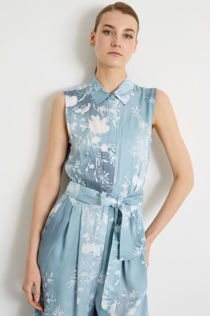 Printed viscose twill jumpsuit Intrend - 3