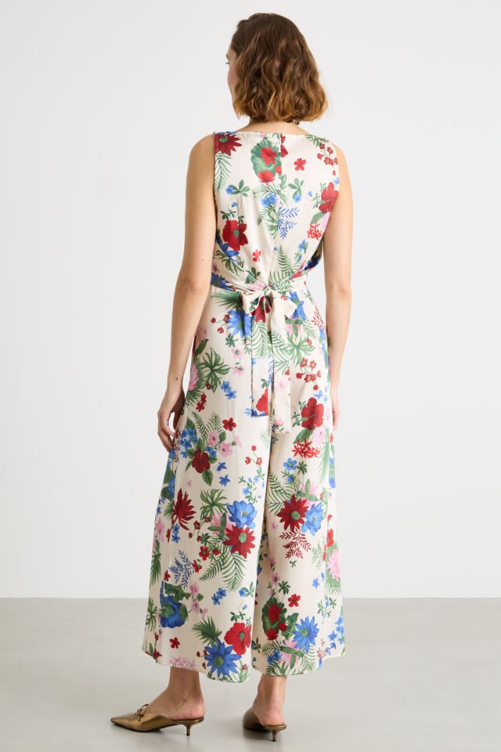 Tie-back twill jumpsuit Intrend - 4