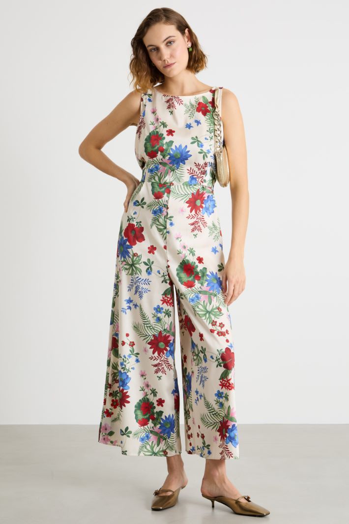 Tie-back twill jumpsuit Intrend