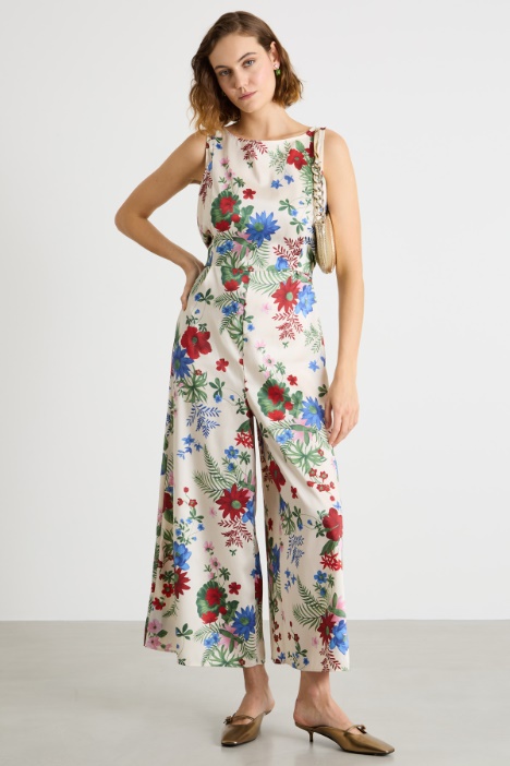 Tie-back twill jumpsuit Intrend