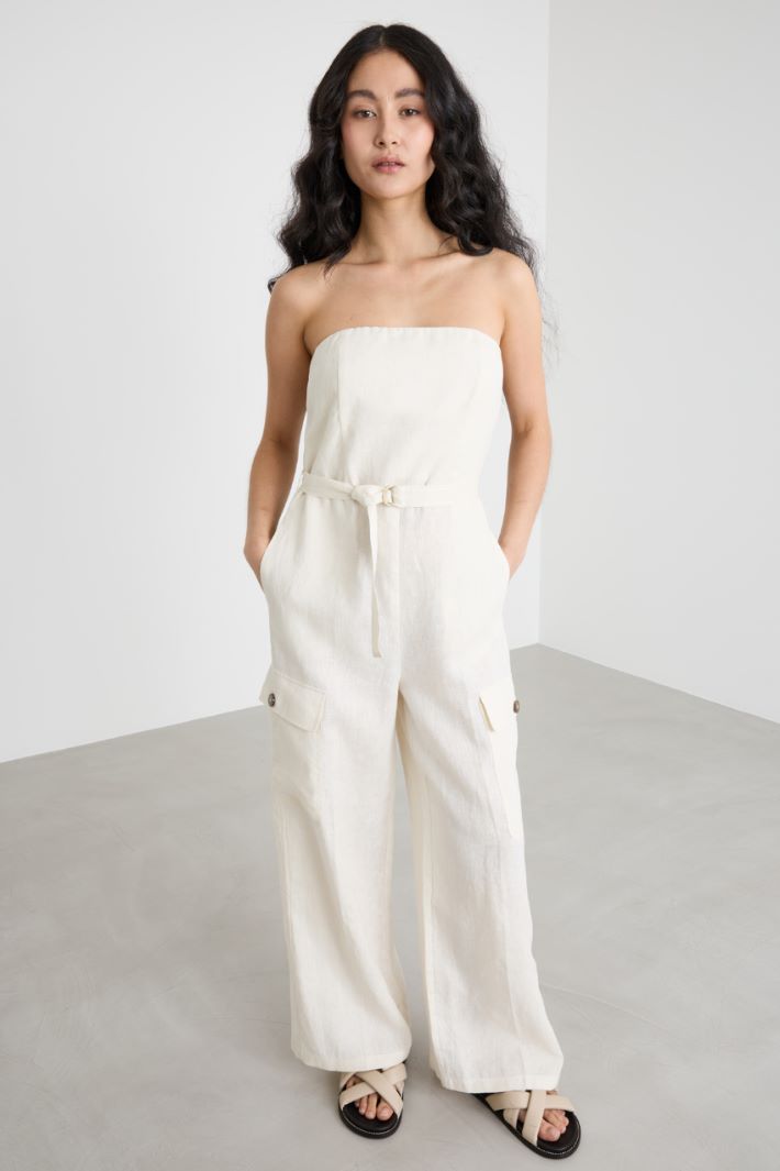 Tuta bustier in tela Intrend - 2