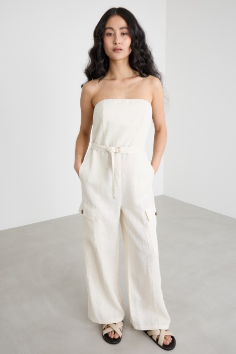 Tuta bustier in tela