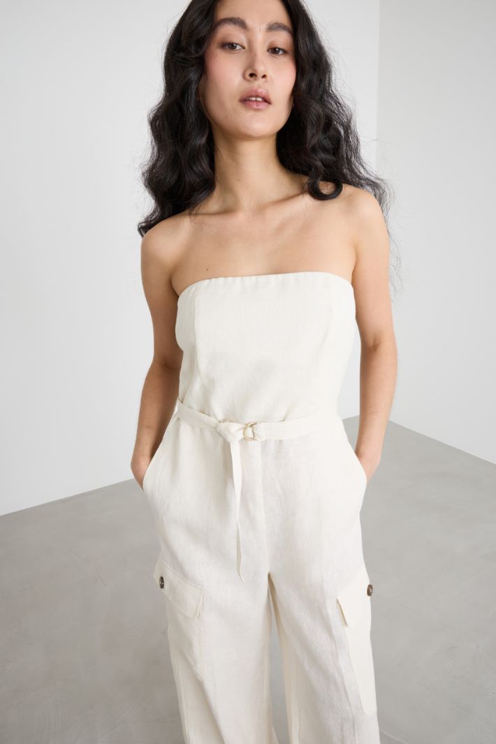 Tuta bustier in tela Intrend - 3