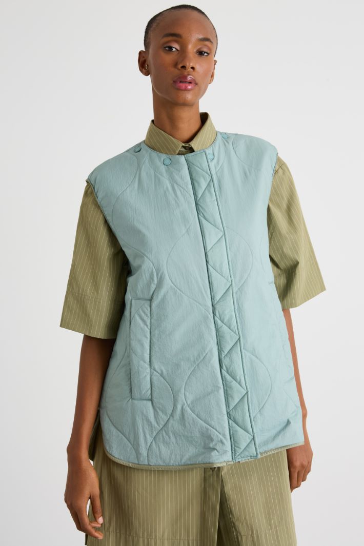 Reversible water-repellent canvas gilet Intrend - 4