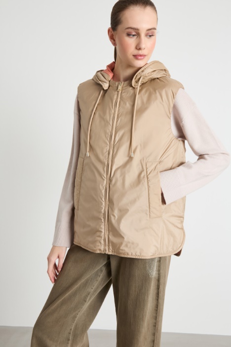 Reversible water-repellent canvas gilet Intrend
