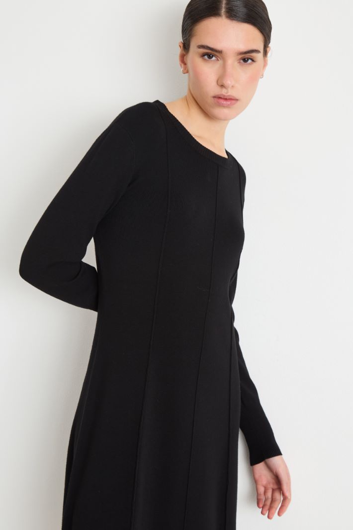 Stretch-Viscose Knit Dress Intrend - 3