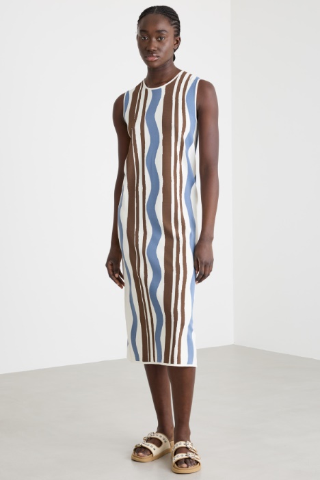 Abito longuette in filato fantasia