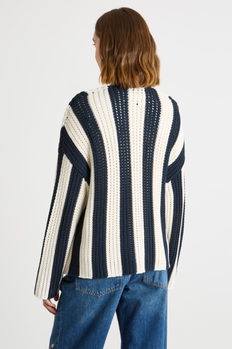 Cardigan traforato open-front