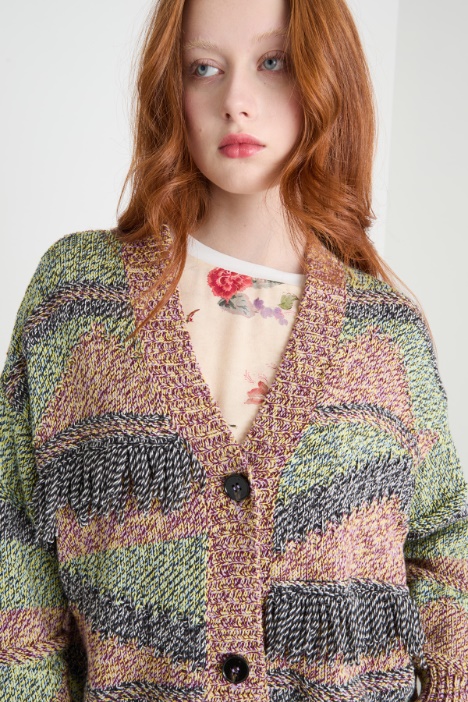 Cardigan color block