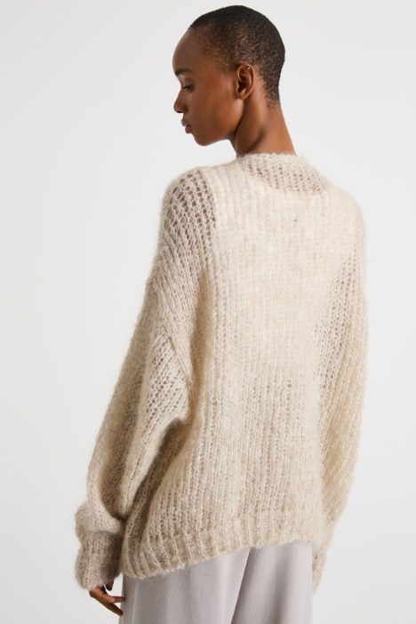 Cardigan in filato di mohair