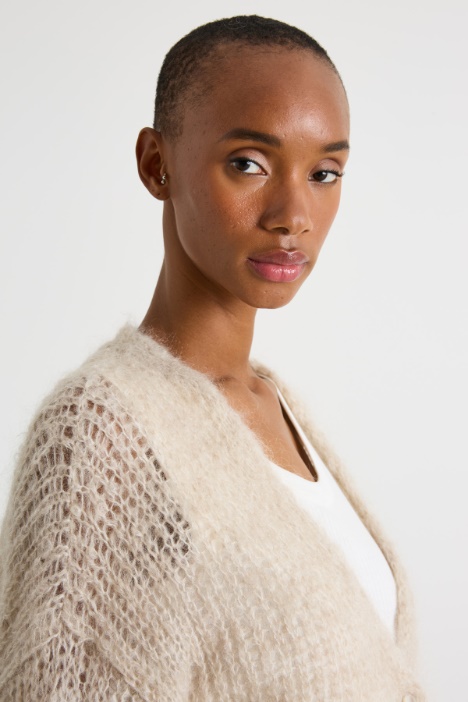 Cardigan in filato di mohair