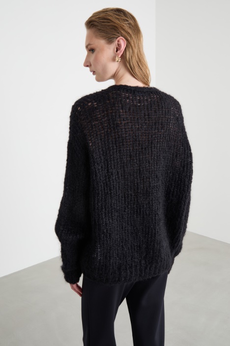 Cardigan in filato di mohair