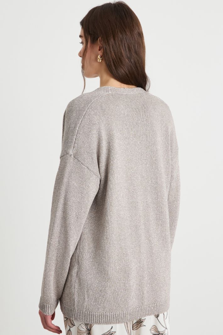 Open-front dropped-shoulder cardigan Intrend - 4