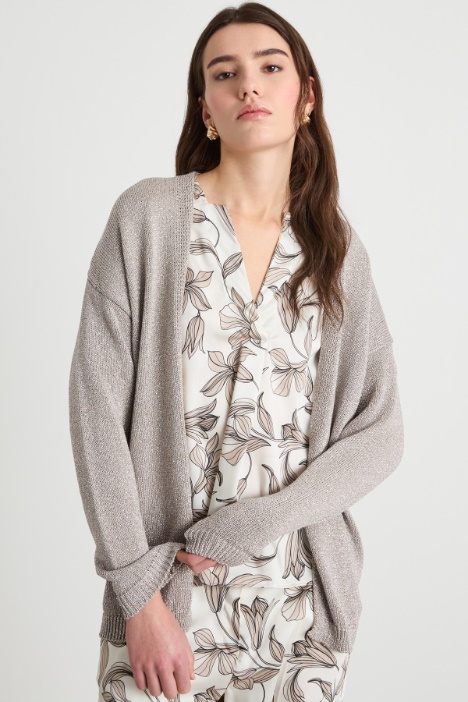 Open-front dropped-shoulder cardigan Intrend