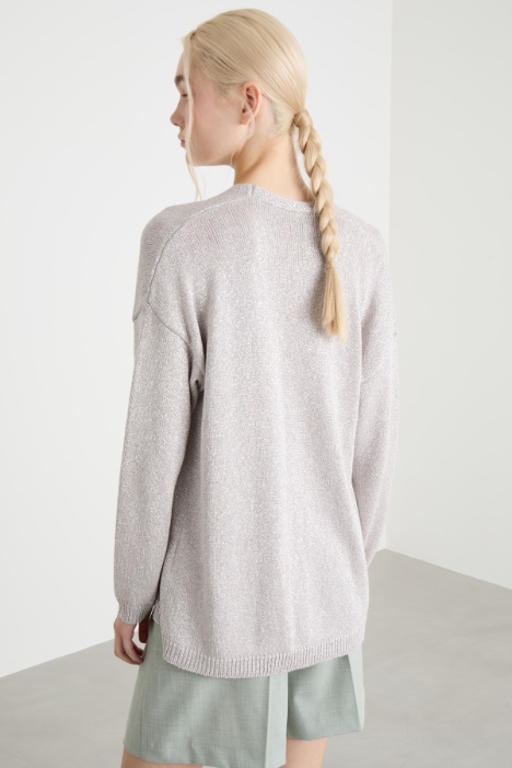 Cardigan aperto a spalla scesa