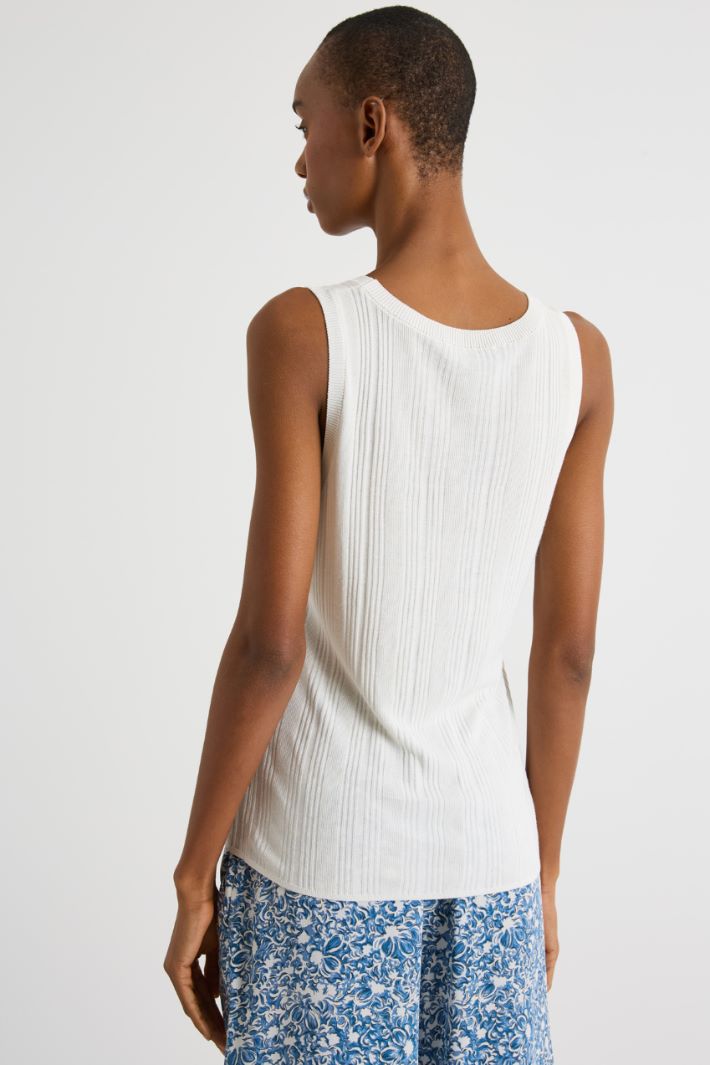 Ribbed viscose-blend vest top Intrend - 4