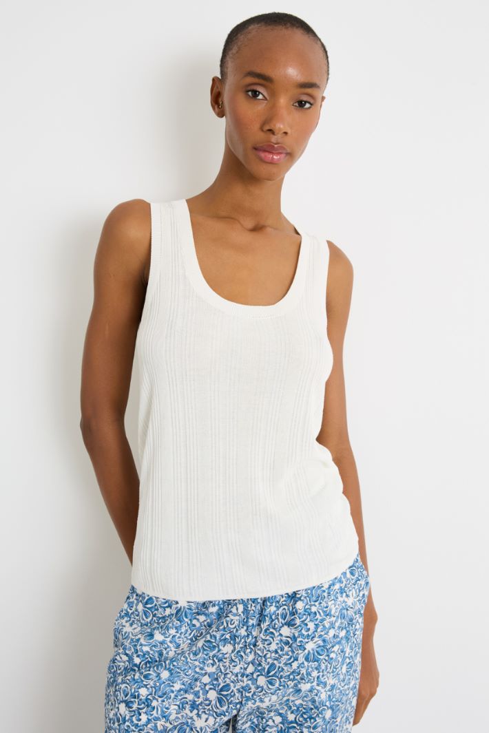 Ribbed viscose-blend vest top Intrend - 2