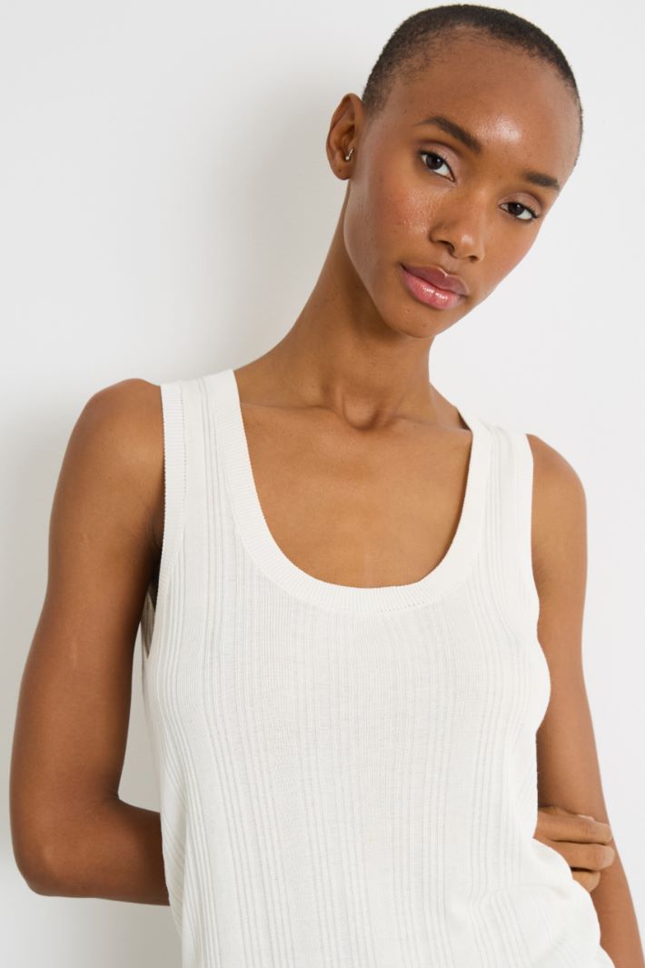 Ribbed viscose-blend vest top Intrend - 3