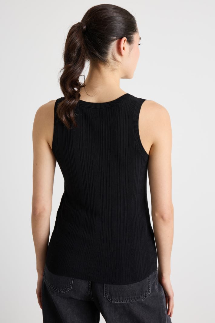 Ribbed viscose-blend vest top Intrend - 4