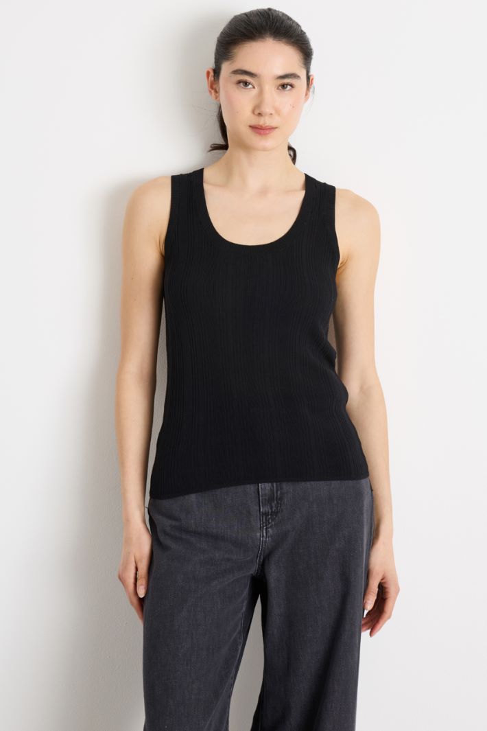 Ribbed viscose-blend vest top Intrend - 2