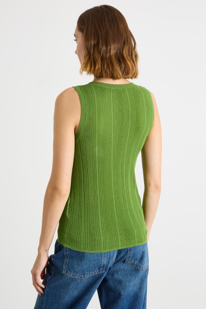 Ribbed viscose-blend vest top Intrend - 4