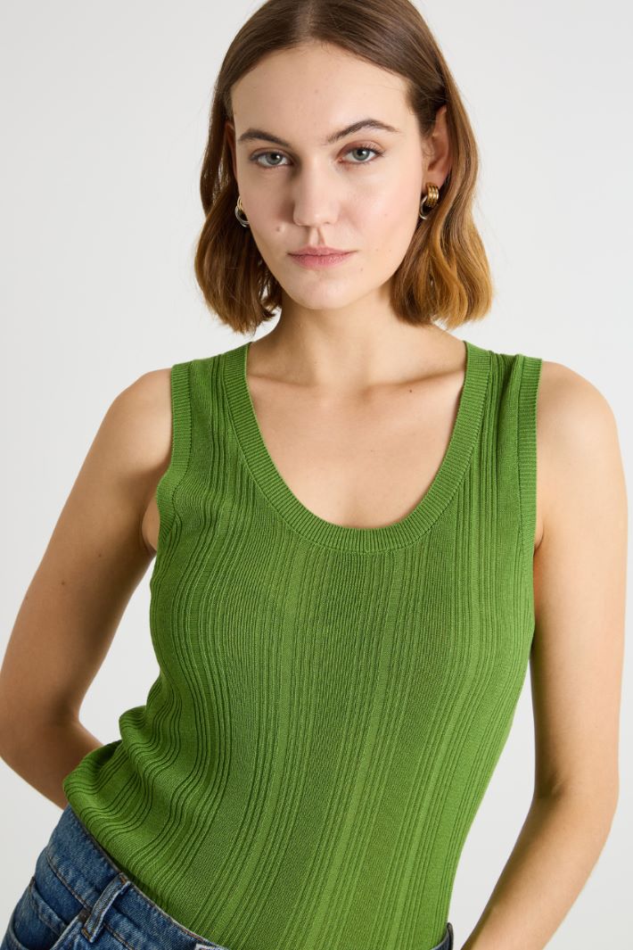 Ribbed viscose-blend vest top Intrend - 3