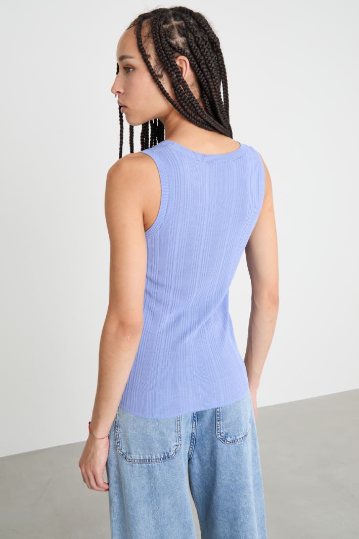 Ribbed viscose-blend vest top Intrend - 4