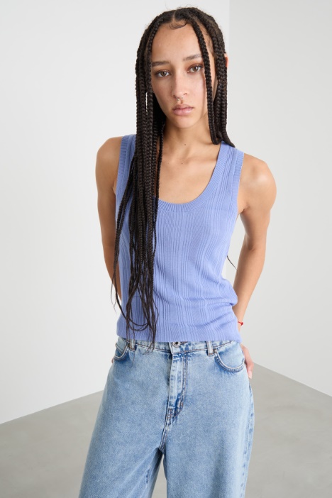 Ribbed viscose-blend vest top Intrend