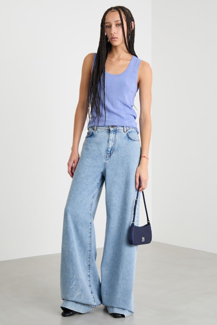 Ribbed viscose-blend vest top Intrend