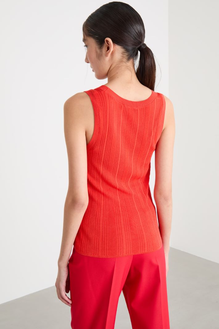 Ribbed viscose-blend vest top Intrend - 4