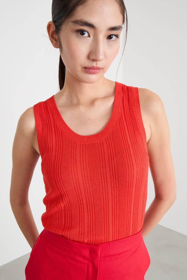 Ribbed viscose-blend vest top Intrend - 3