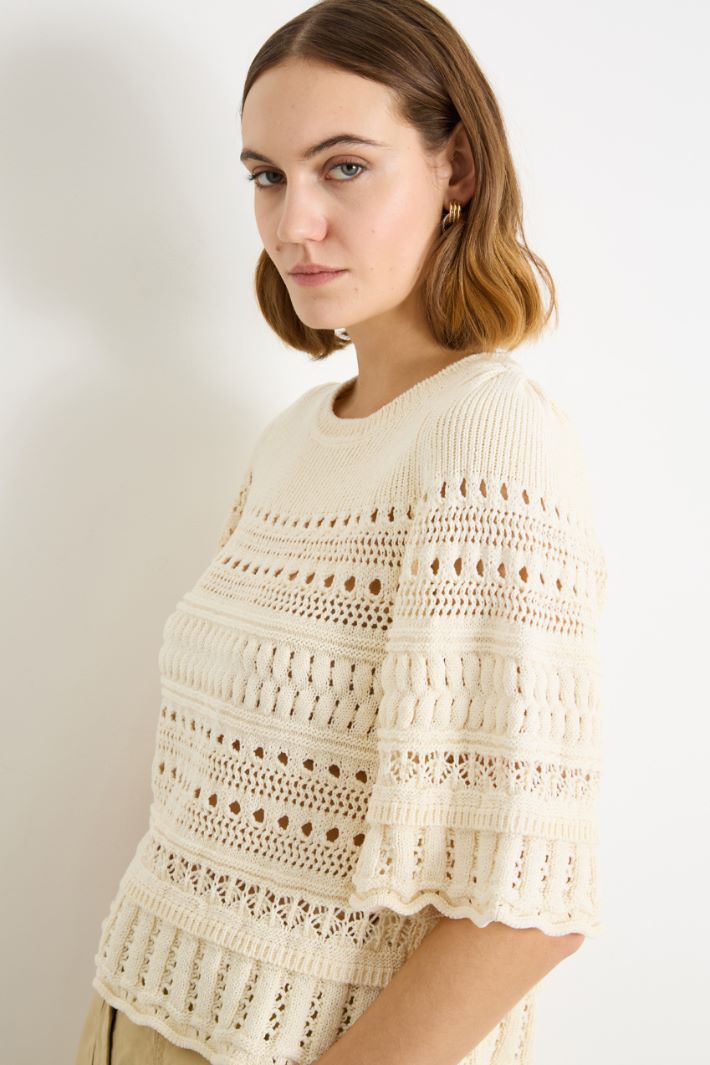 Crochet cotton top Intrend - 3