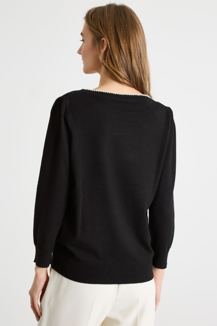 Pearl-embellished jumper Intrend - 4